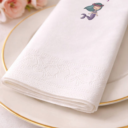 Mor Deniz Kızı Konseptli Doğum Günü Sunum Peçetesi