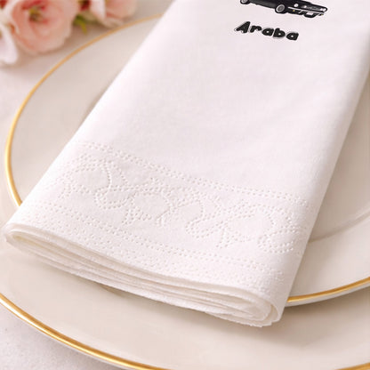 Siyah Klasik Araba Temalı Doğum Günü Partisi Peçetesi