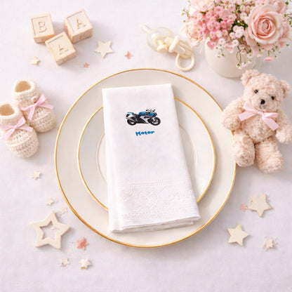 Mavi Spor Motosiklet Temalı Hız Tutkunu Peçetesi