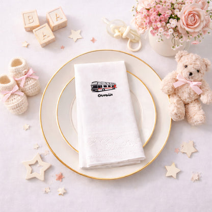 Kırmızı Beyaz Otobüs Temalı Şehir Konseptli Peçete