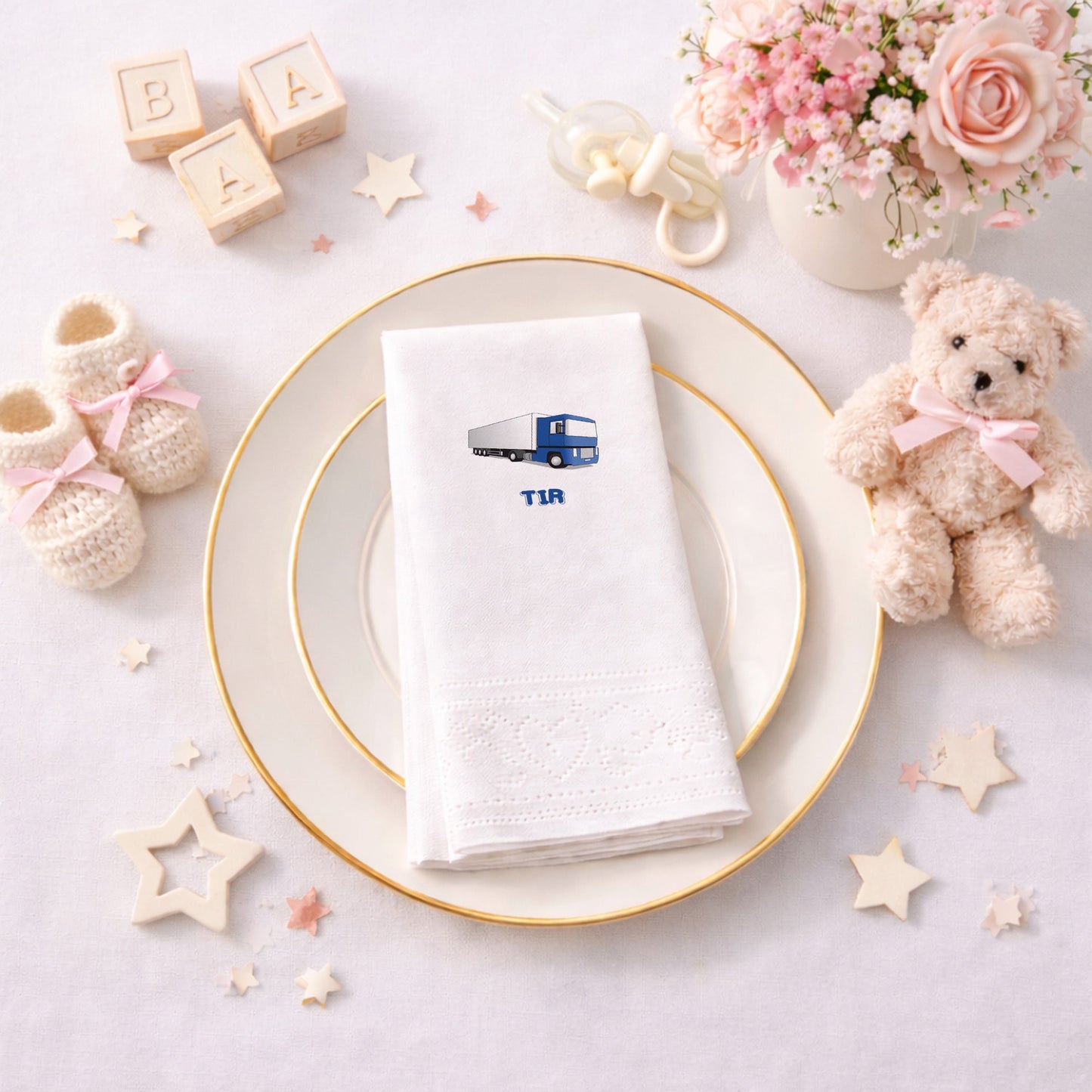 Mavi Lojistik Tır Temalı Büyük Araç Parti Peçetesi