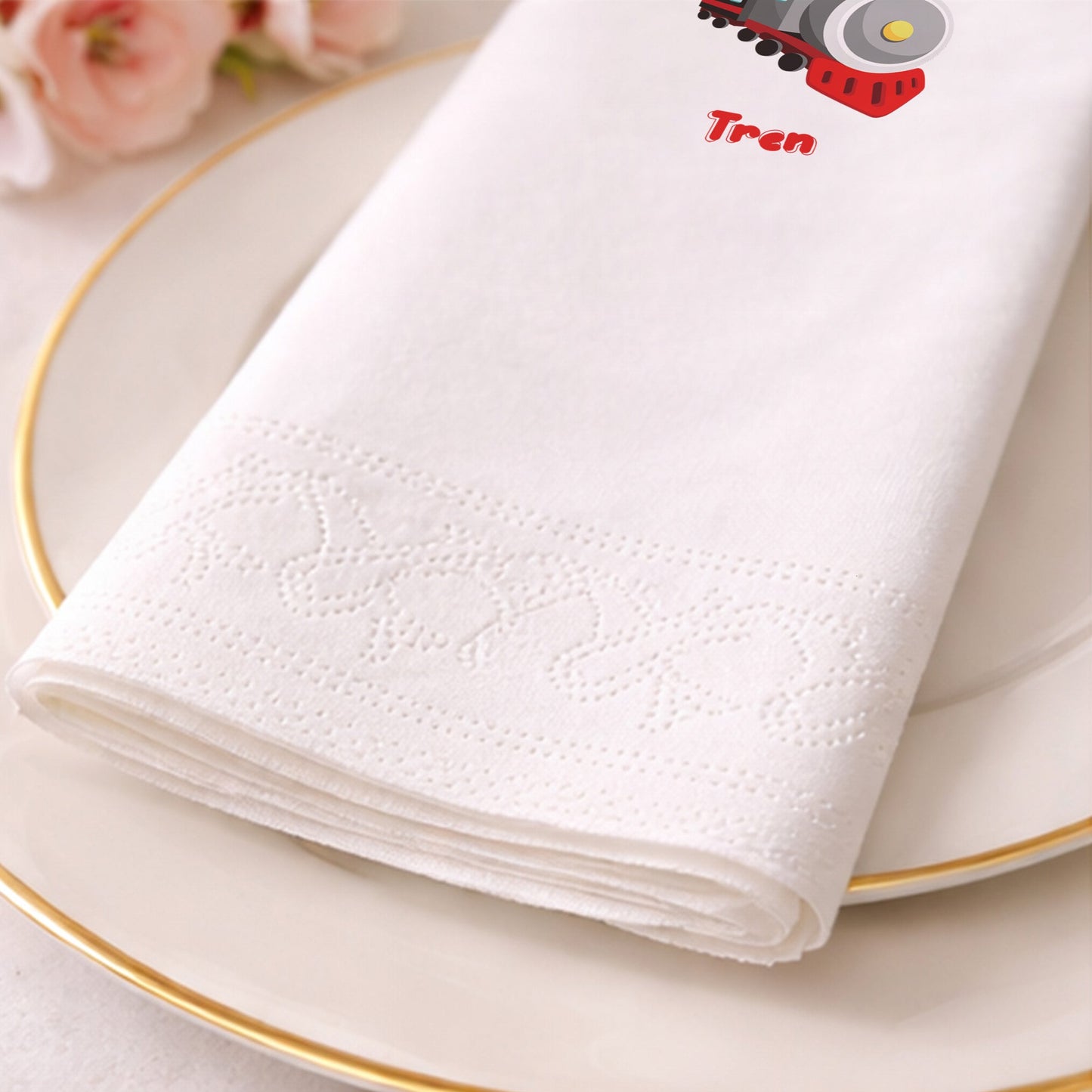 Klasik Buharlı Tren Desenli Doğum Günü ve Parti Peçetesi