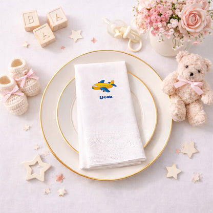Sarı Sevimli Uçak Temalı Çocuk Doğum Günü Peçetesi 20'li Paket