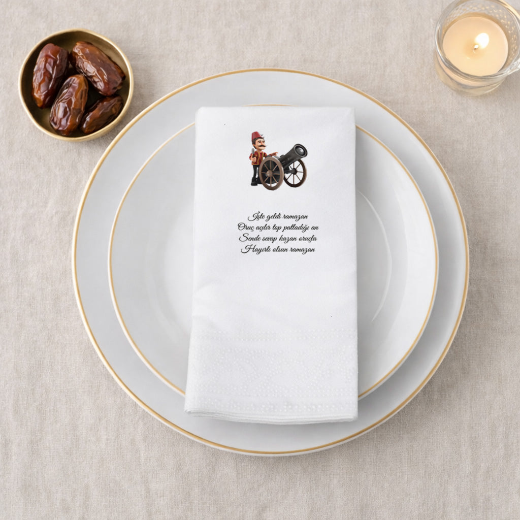 Kidzia Ramazan Desenli Top Atışı Baskılı Peçete – 33x33 cm Çift Katlı, 20’li Paket