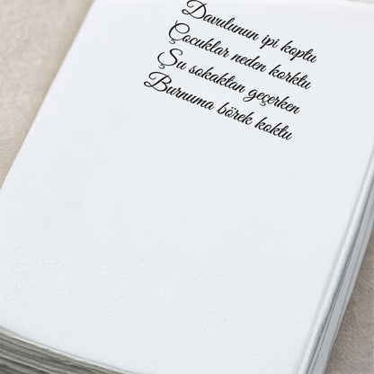 Kidzia Ramazan Davulcusu Baskılı Peçete – Mani Yazılı, 33x33 cm Çift Katlı, 20’li Paket