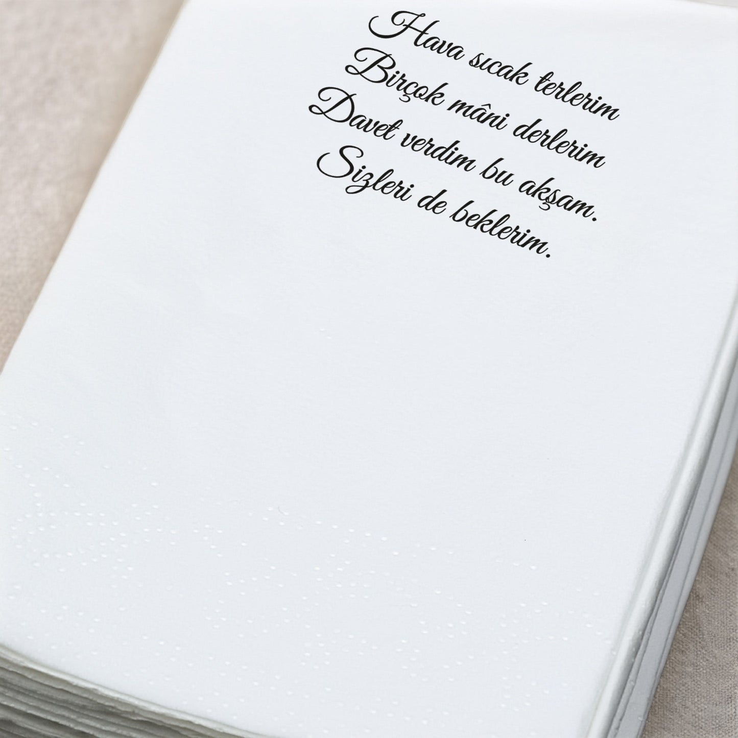 Kidzia Ramazan Kitap & Camii Silüeti Baskılı Peçete – Mani Yazılı, 33x33 cm Çift Katlı, 20’li Paket