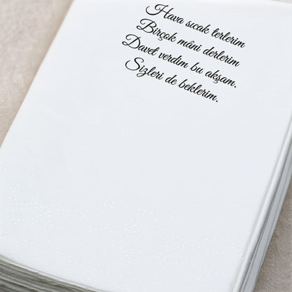 Renkli Ramazan Temalı Yazılı Baskılı Peçete – İftar Daveti Sofra Peçetesi, 33x33cm, 20’li Paket