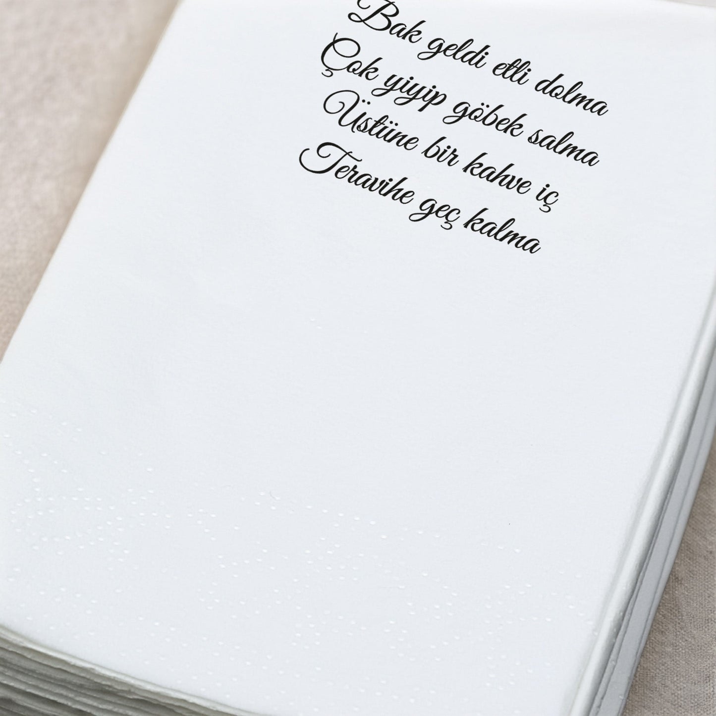 Kidzia Osmanlı Motifli Ramazan Peçetesi – Mani Yazılı, 33x33 cm Çift Katlı, 20’li Paket