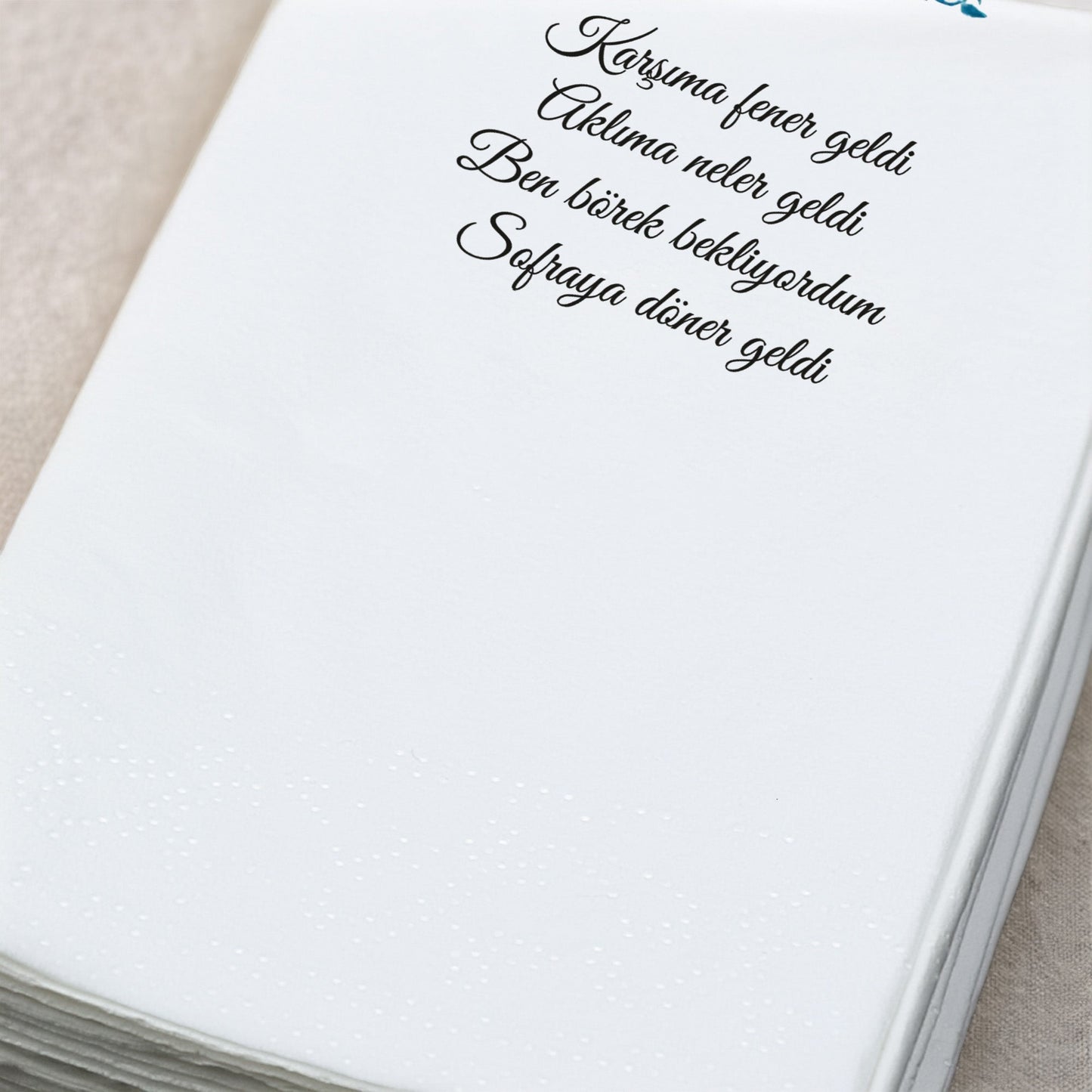 Kidzia Hilal & Camii Silüeti Mandala Ramazan Peçetesi – Mani Yazılı, 33x33 cm Çift Katlı, 20’li Paket