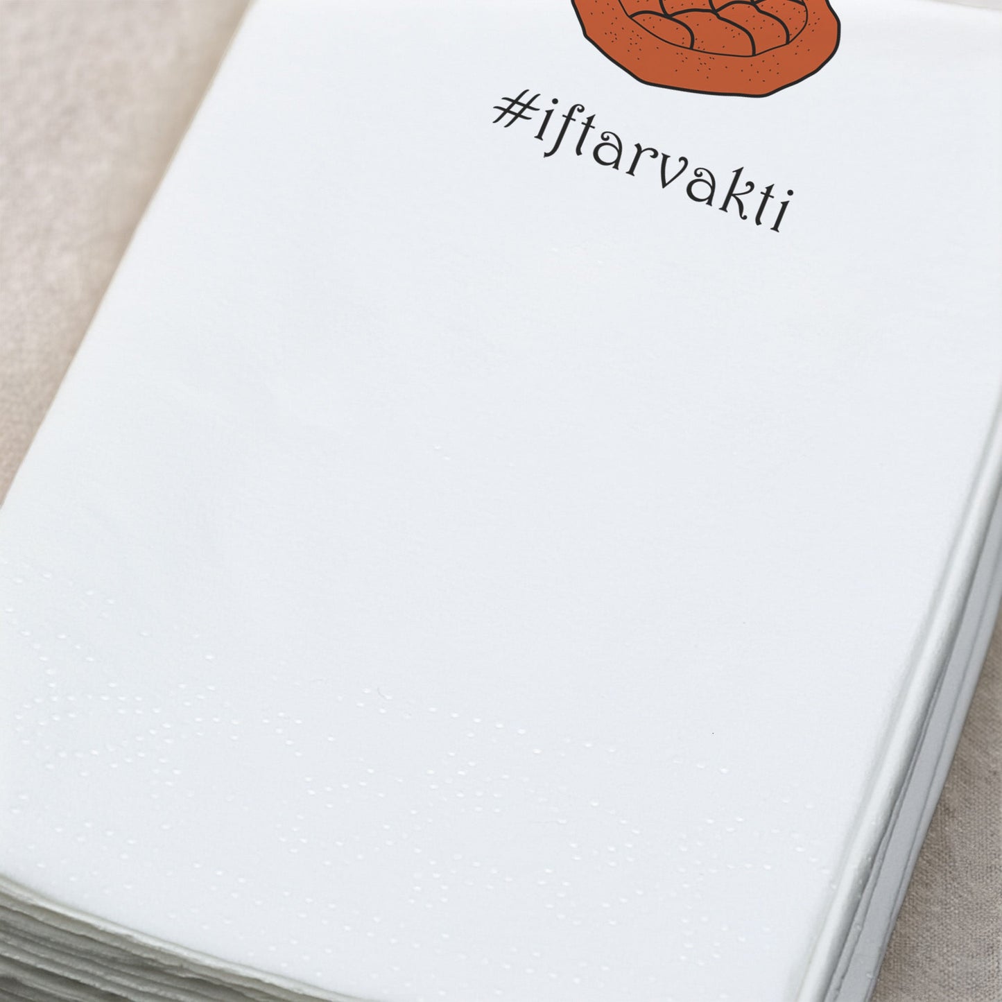 Kidzia İftar Pidesi İlustrasyonlu Ramazan Peçetesi – #iftarvakti Tasarım, 33x33 cm Çift Katlı, 20’li Paket