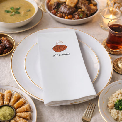 Kidzia İftar Pidesi İlustrasyonlu Ramazan Peçetesi – #iftarvakti Tasarım, 33x33 cm Çift Katlı, 20’li Paket