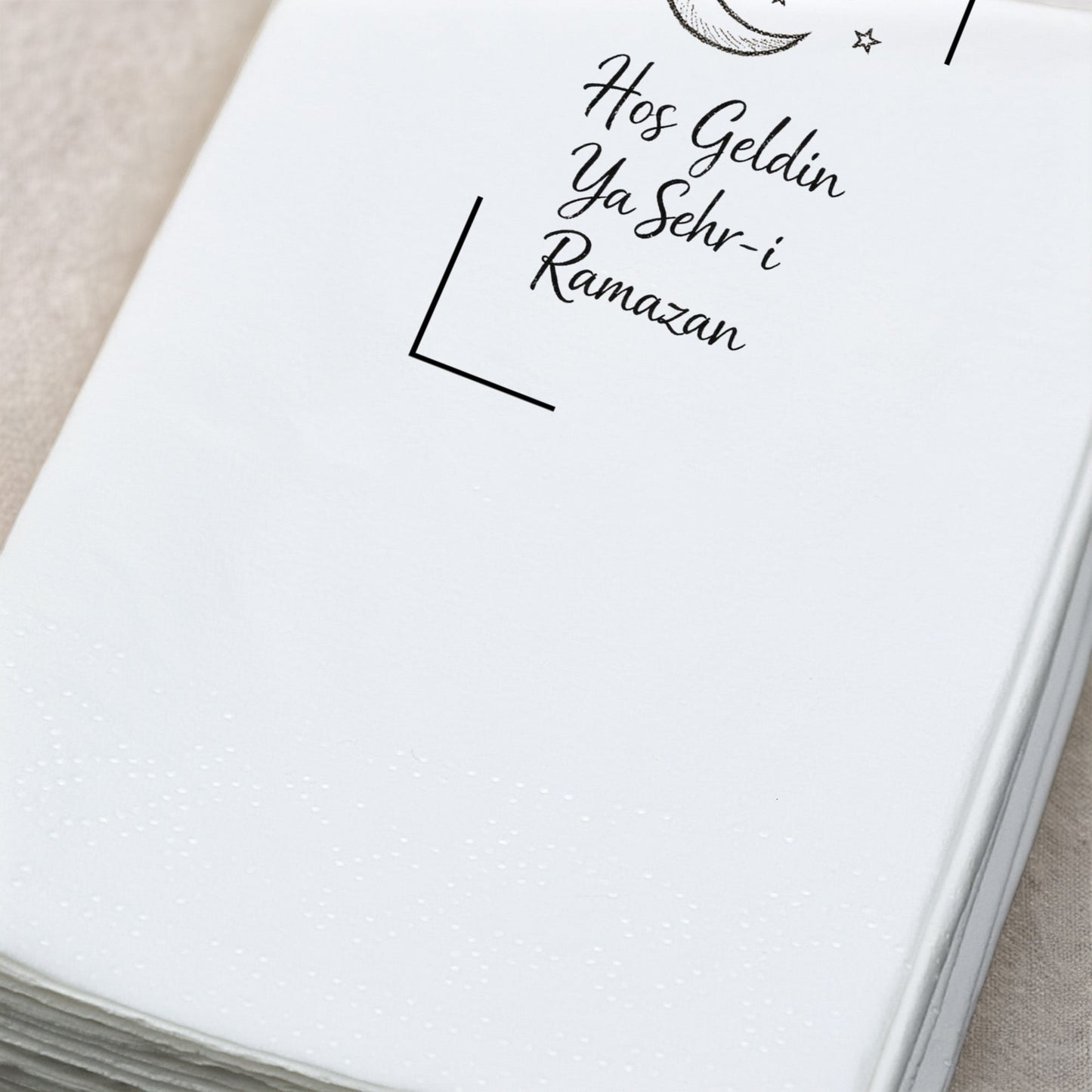 Ramazan Desenli Baskılı Peçete – Hoş Geldin Ya Şehr-i Ramazan | 33x33 cm Çift Katlı