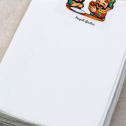 Eğlenceli Ramazan Desenli Baskılı Peçete – Karagöz Hacivat Temalı | 33x33 cm