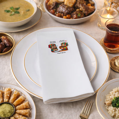 Eğlenceli Ramazan Desenli Baskılı Peçete – Karagöz Hacivat Temalı | 33x33 cm