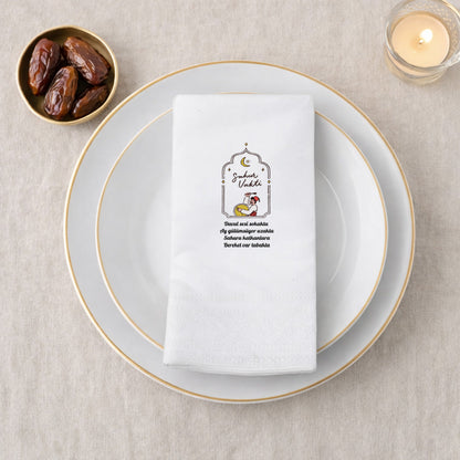 Sahur Vakti Ramazan Desenli Baskılı Peçete – Davulcu Manili | 33x33 cm Çift Katlı