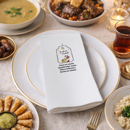 Sahur Vakti Ramazan Desenli Baskılı Peçete – Davulcu Manili | 33x33 cm Çift Katlı