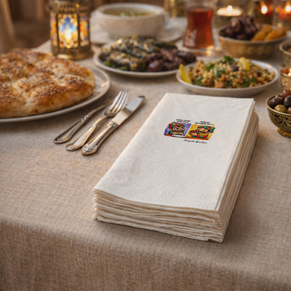 Komik Ramazan Desenli Baskılı Peçete – Karagöz & Hacivat Diyaloglu | 33x33 cm