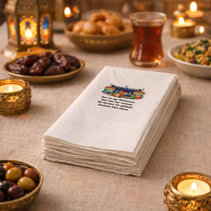Kur’an Ayı Ramazan Baskılı Peçete – Mani & Çocuklu Ramazan Temalı | 33x33 cm