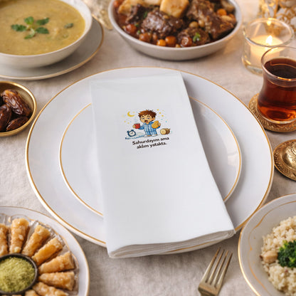 Komik Sahur Baskılı Peçete – Sahurdayım Ama Aklım Yatakta | 33x33 cm