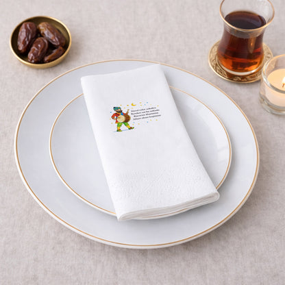 Davulcu Figürlü Ramazan Baskılı Peçete – Bereket ve Dua Temalı | 33x33 cm