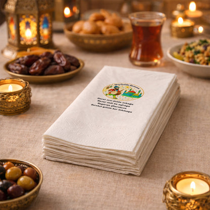 Hoş Geldin Ramazan Davulcu Desenli Baskılı Peçete – Bereket Temalı | 33x33 cm