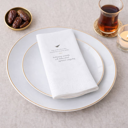 Top Atıldı İftar Oldu Yazılı Ramazan Peçetesi | Sade & Şık Tasarım 33x33 cm