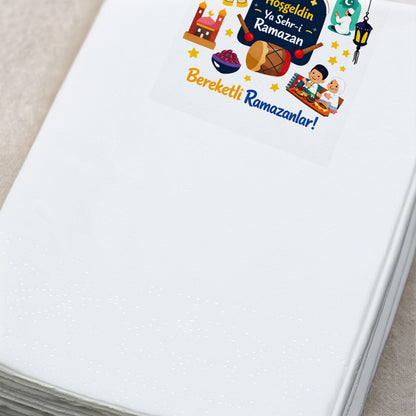 Ramazan Desenli Baskılı Peçete – Hoş Geldin Ya Şehr-i Ramazan | Bereketli Ramazanlar | 33x33 cm