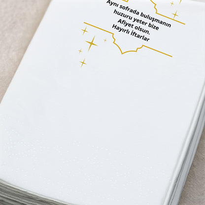 Ramazan Desenli Baskılı Peçete – Aynı Sofrada Buluşmanın Huzuru | Hayırlı İftarlar | 33x33 cm