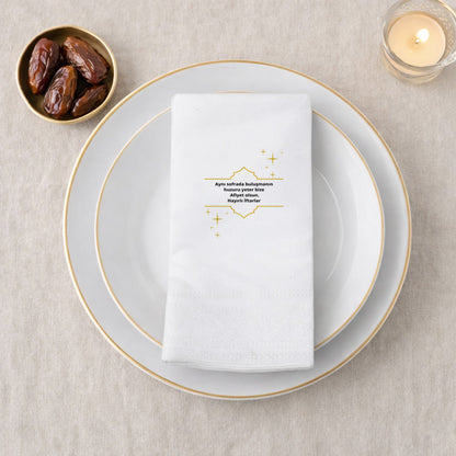 Ramazan Desenli Baskılı Peçete – Aynı Sofrada Buluşmanın Huzuru | Hayırlı İftarlar | 33x33 cm