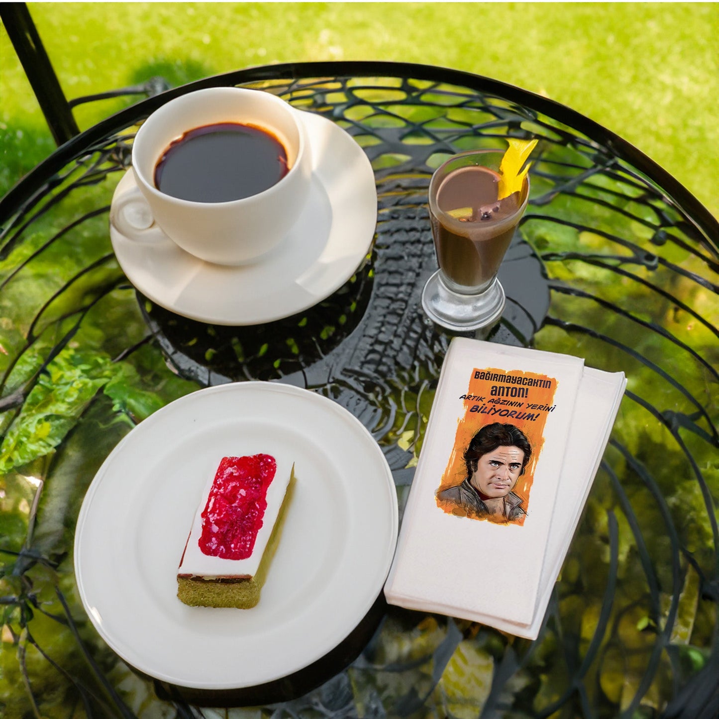 Kidzia Yeşilçam Anton Temalı Baskılı Peçete – 33x33 cm Çift Katlı, 20’li Paket