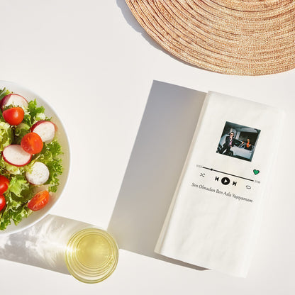 Kidzia Sen Olmadan Ben Asla Yaşayamam Şarkı Sözü Baskılı Peçete – 20'li Paket | 33x33cm