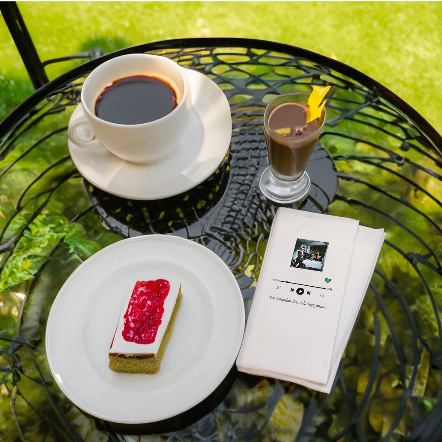 Kidzia Sen Olmadan Ben Asla Yaşayamam Şarkı Sözü Baskılı Peçete – 20'li Paket | 33x33cm