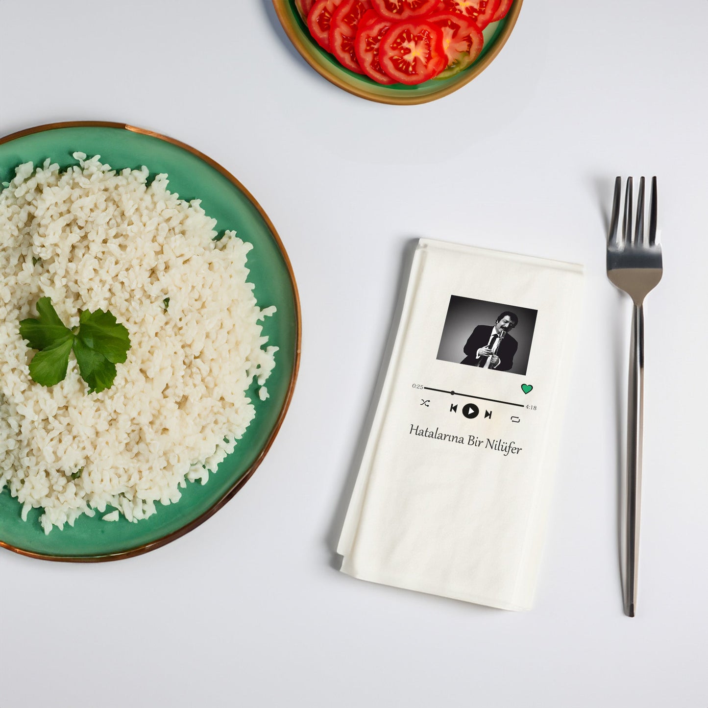 Hatalarına Bir Nilüfer Şarkı Temalı Baskılı Peçete – 33x33cm, Çift Katlı, 20’li Paket