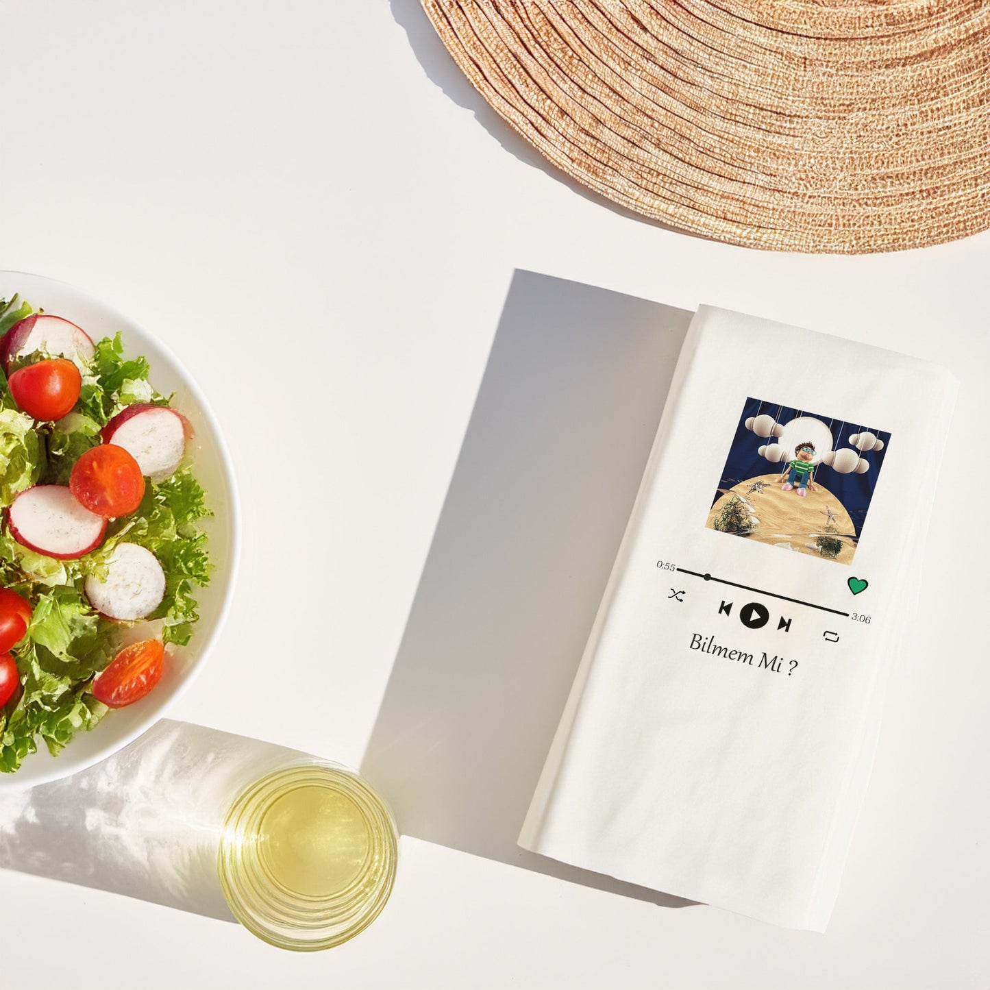 Bilmem Mi? Şarkı Sözü Tasarımlı Baskılı Peçete – 20’li Paket | 33x33cm Çift Katlı Selülozik Garson Katlama