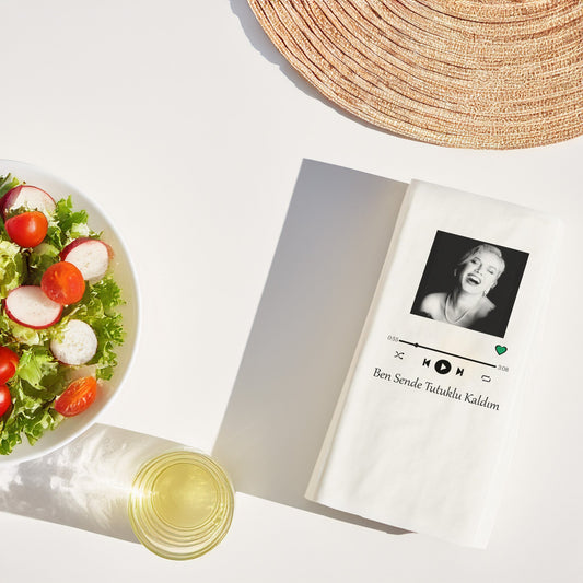 Ben Sende Tutuklu Kaldım Şarkı Sözü Baskılı Peçete – 33x33cm Müzik Temalı 20’li Paket