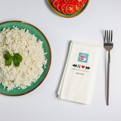 Sütlü Çilekli Şarkı Temalı Baskılı Peçete – 33x33cm Çift Katlı Selülozik, Müzik Player Desenli 20’li Paket