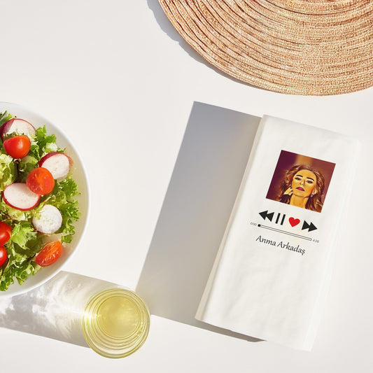 “Anma Arkadaş Şarkı Tasarımlı Baskılı Peçete – 33x33cm Müzik Temalı 20’li Paket”