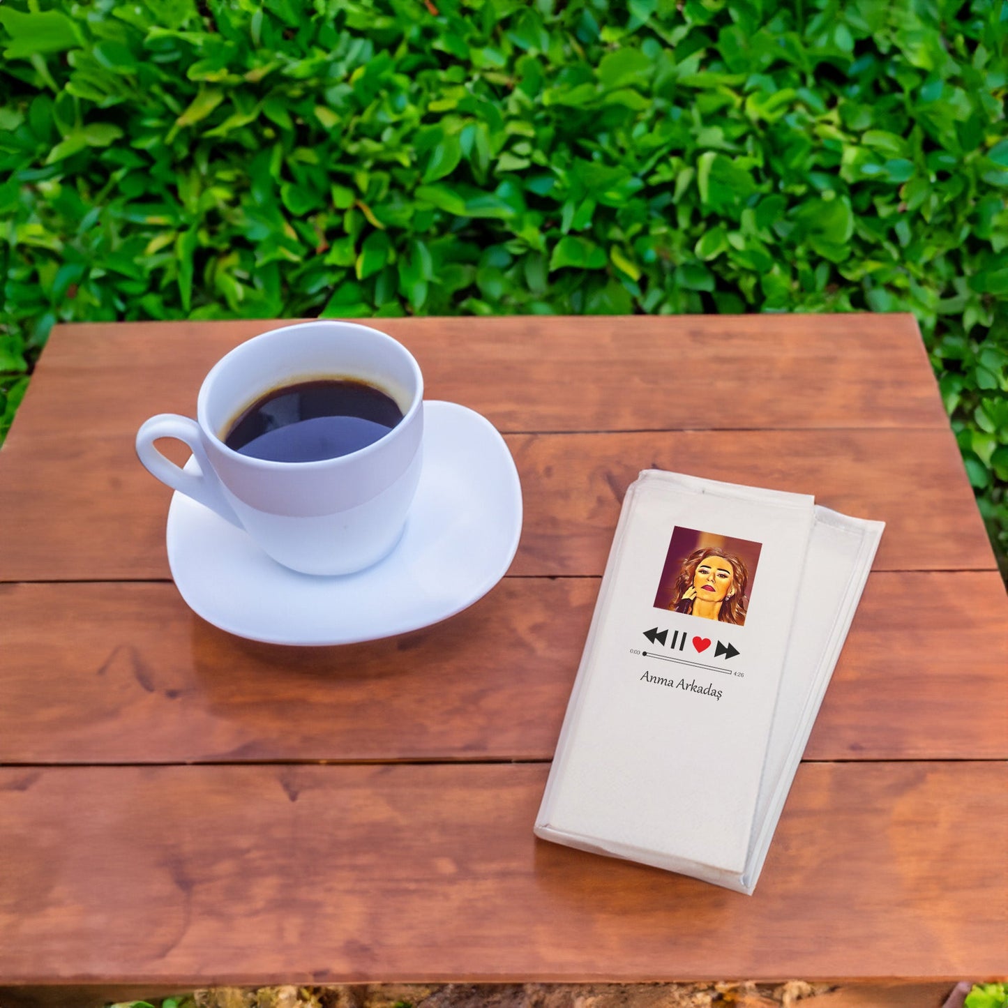 “Anma Arkadaş Şarkı Tasarımlı Baskılı Peçete – 33x33cm Müzik Temalı 20’li Paket”