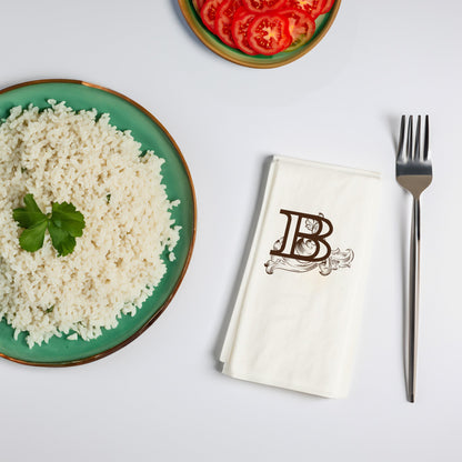 Monogram B Harfli Premium Baskılı Peçete – Zarif Vintage Desenli, 33x33cm, 20’li Paket