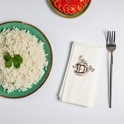 D Harfi Monogram Desenli Premium Baskılı Peçete – 33x33cm Çift Katlı, 20’li Paket