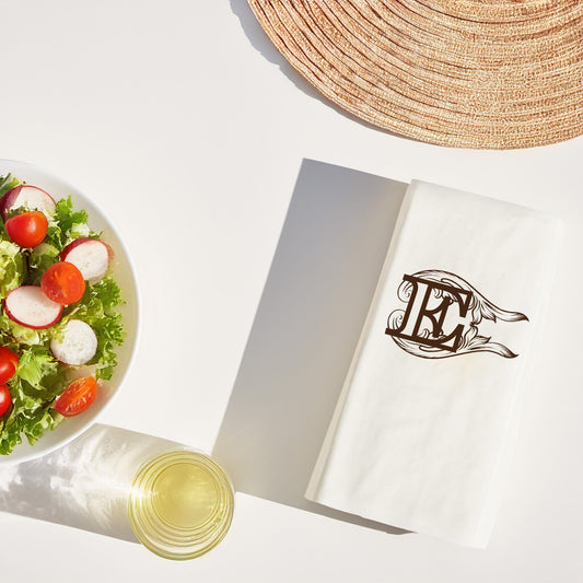 Monogram Desenli Baskılı Peçete – 33x33 cm | 20’li Paket