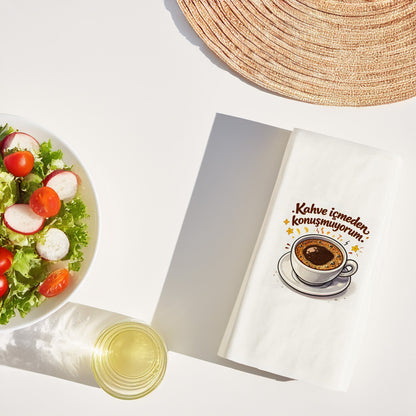 Kahve Desenli Baskılı Peçete – Kahve İçmeden Konuşmuyorum Tasarım