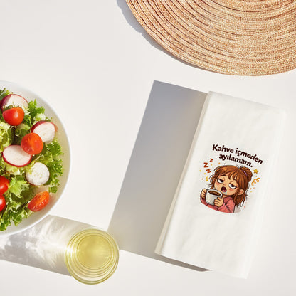 Kahve Desenli Baskılı Peçete – Kahve İçmeden Ayılamam Tasarım