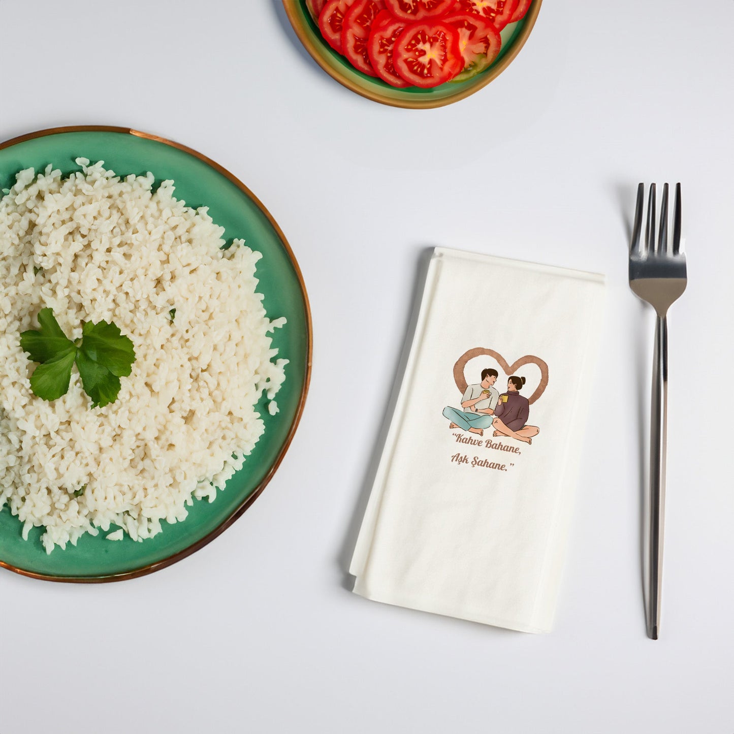 Kahve Desenli Baskılı Peçete – Kahve Bahane Aşk Şahane Tasarım