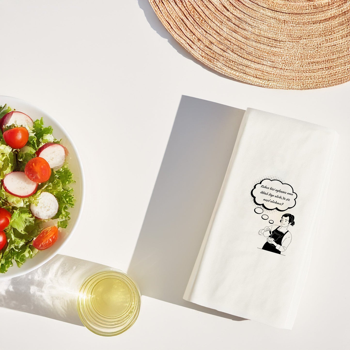 Kahve Bizi Uykusuz Ama İddialı Alırdı Baskılı Peçete – Barista Tasarımı