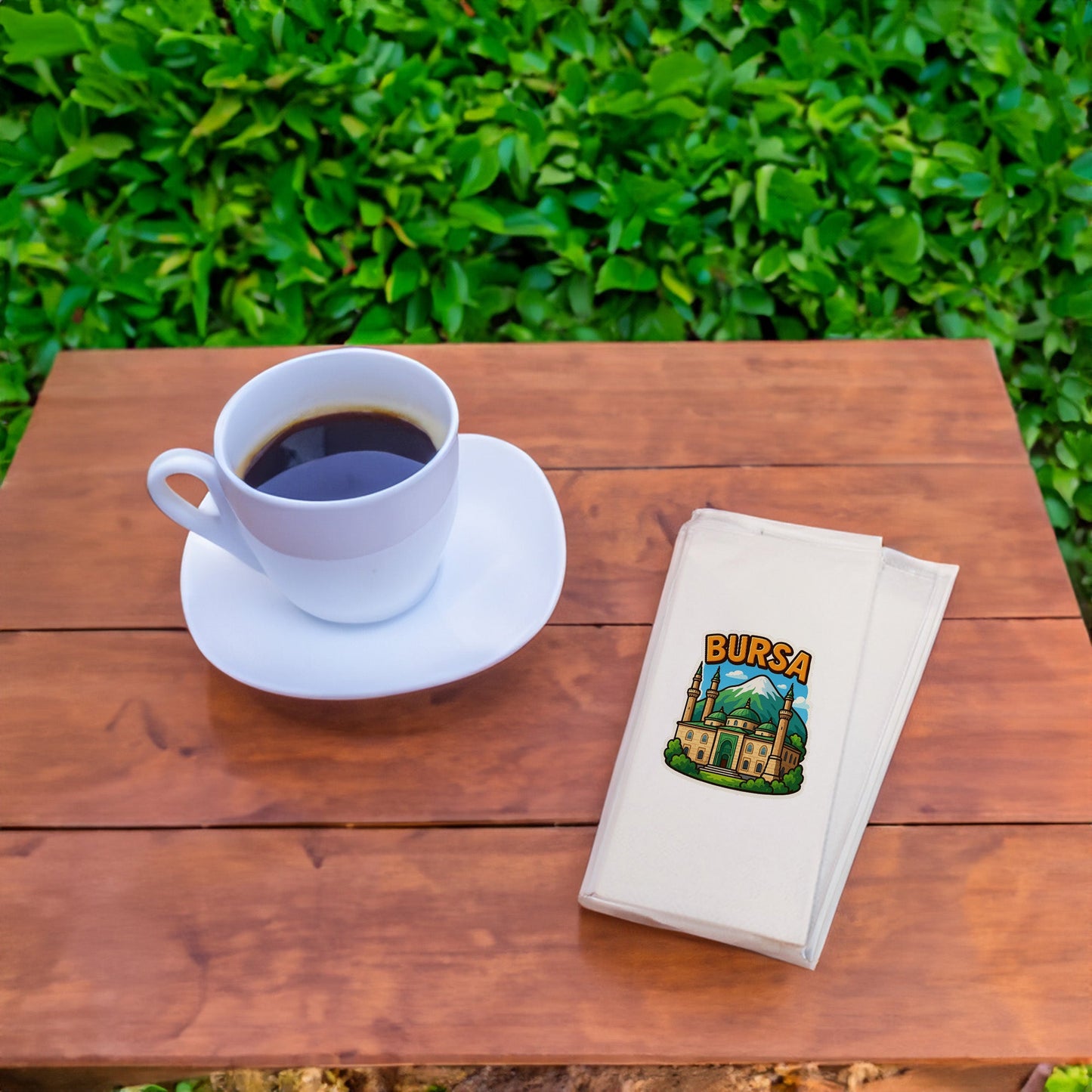 Bursa Şehir Desenli Baskılı Peçete | Ulucami Motifli Özel Tasarım Sofra Peçetesi