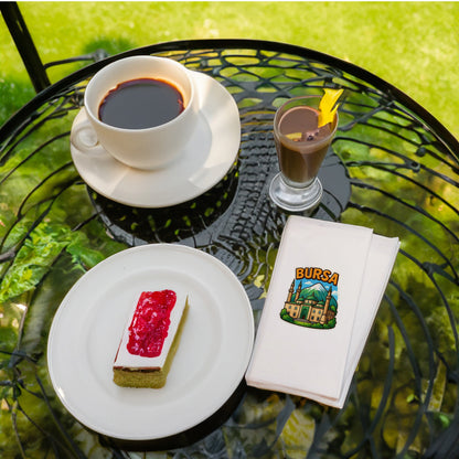 Bursa Şehir Desenli Baskılı Peçete | Ulucami Motifli Özel Tasarım Sofra Peçetesi