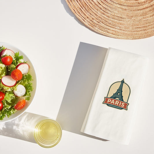 Paris Şehir Desenli Baskılı Peçete | Eyfel Kulesi Motifli Fransa Temalı Sofra Peçetesi