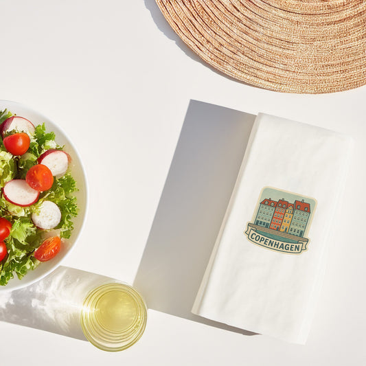 Copenhagen Şehir Desenli Baskılı Peçete | Kopenhag Evleri Temalı Sofra Peçetesi
