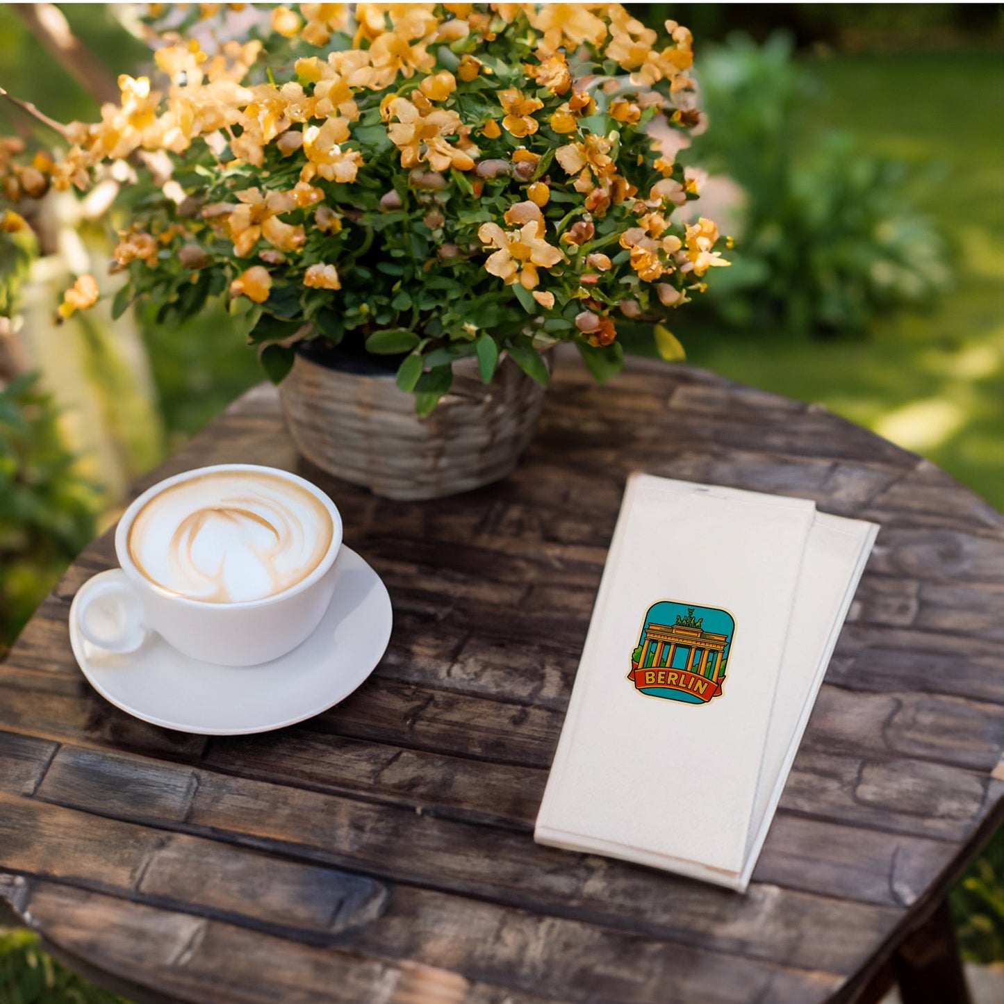 Berlin Şehir Desenli Baskılı Peçete | Brandenburg Kapısı Temalı Sofra Peçetesi